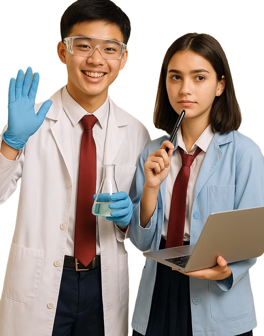 OYA Prep Students in lab coats