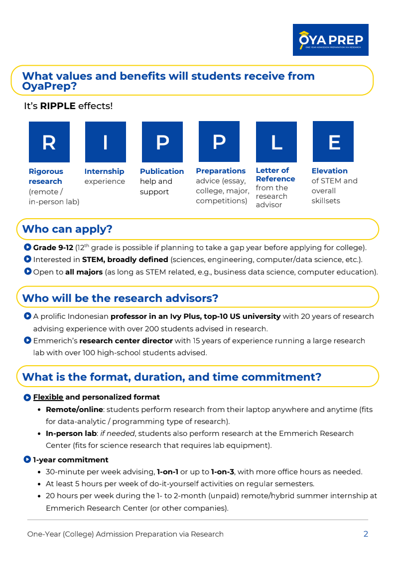 OYA Prep Program Overview - Page 2